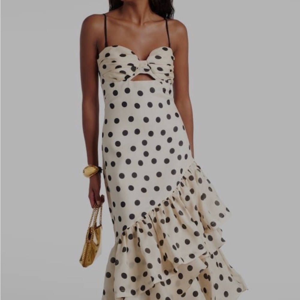 Johanna Ortiz Ruffle Polka Dot Dress